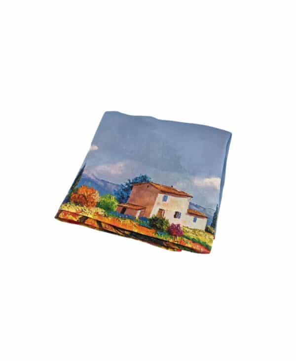 Carré de soie maison de campagne